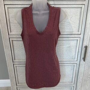 Athleta Burgundy V-Neck Tank Top